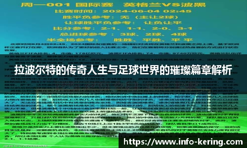 拉波尔特的传奇人生与足球世界的璀璨篇章解析